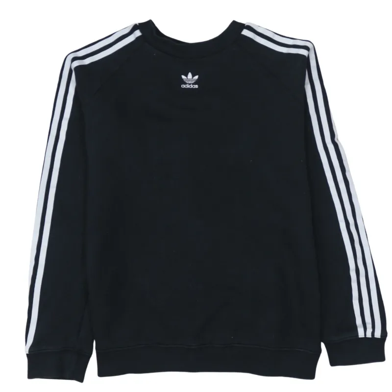 Adidas 90's Striped Sleeve Crew Neck Sweatshirt Medium Black sold by Vintage Club