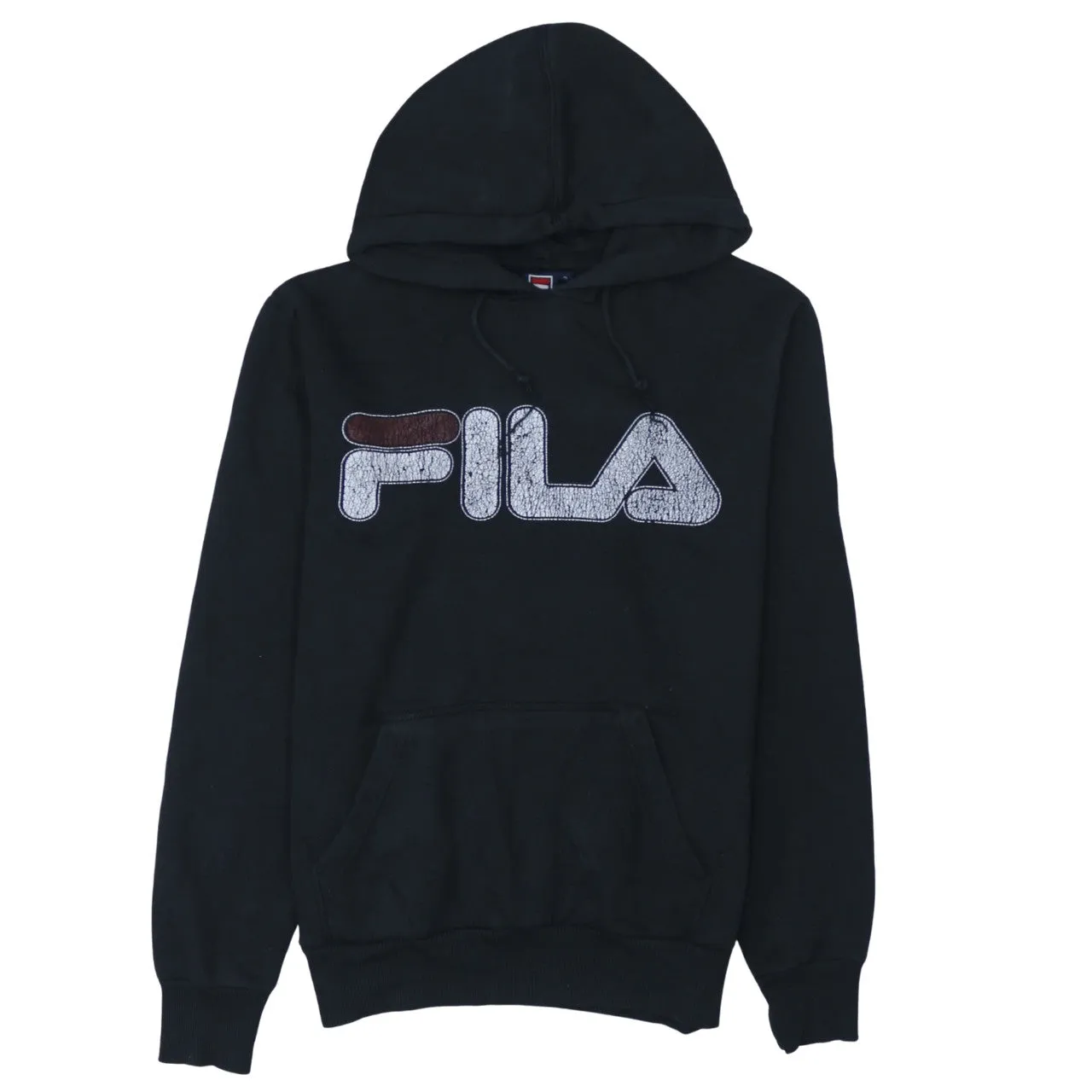 Fila 90's Spellout Pullover Hoodie Small Black sold by Vintage Club