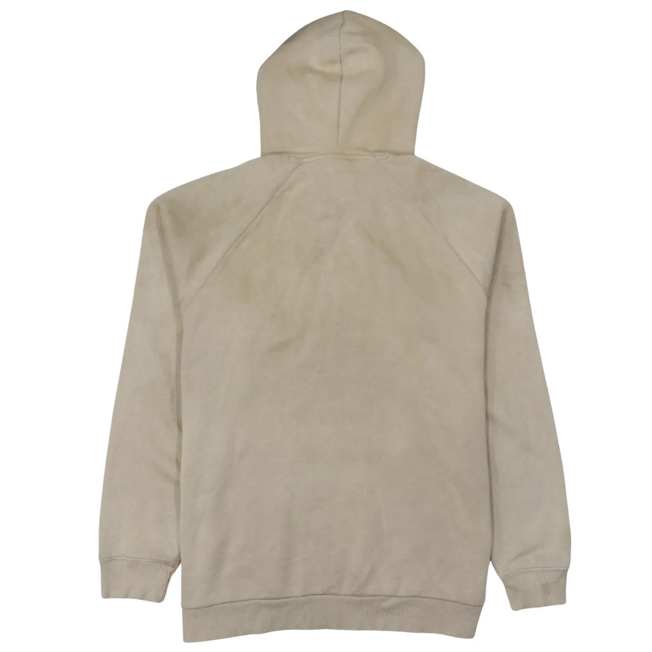 Adidas Beige Cream Hoodie Women's Large Trefoil Printed Logo Front Pocket Pullover Sweatshirt sold by Vintage Club product image thumbnail 2