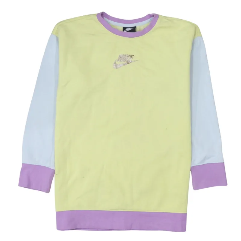 Nike 90's Center Middle Swoosh Crew Neck Sweatshirt Large Yellow sold by Vintage Club