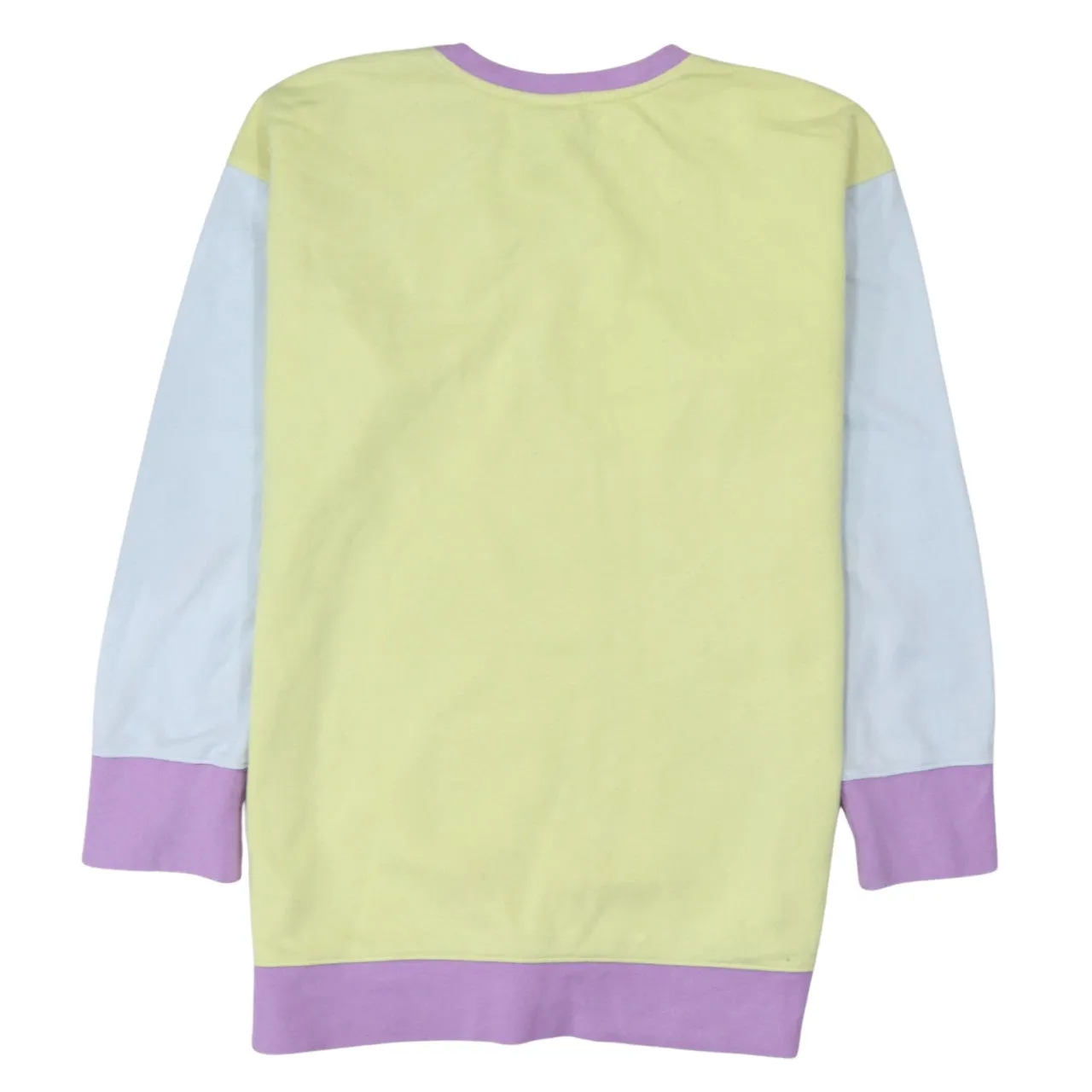 Nike Pastel Yellow Sweatshirt Women's Large Embroidered Chest Logo Colour Block Pullover Top sold by Vintage Club product image thumbnail 2
