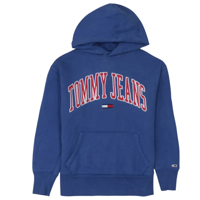 Tommy Jeans 90's Spellout Pullover Hoodie Small Blue made by Vintage Club