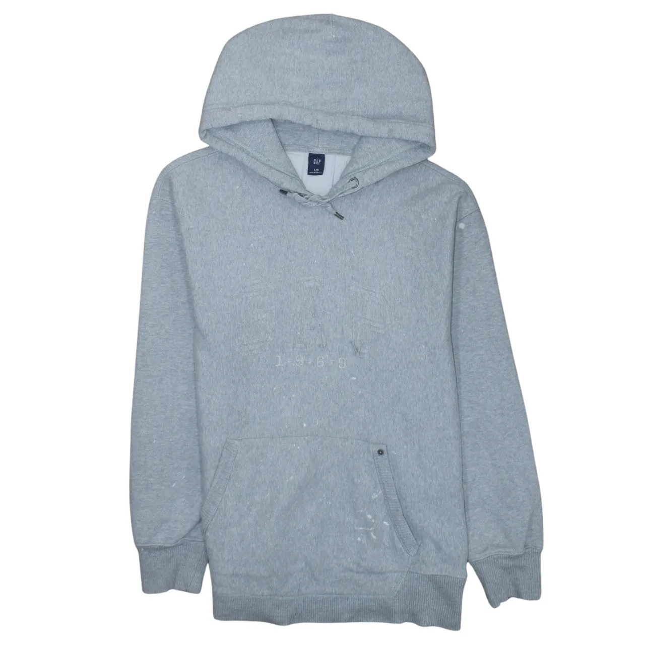 Gap 90's Drawstring Pockets Pullover Hoodie Large Grey sold by Vintage Club