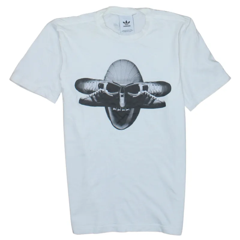 Adidas 90's Short Sleeves Crew Neck T Shirt Small  White sold by Vintage Club