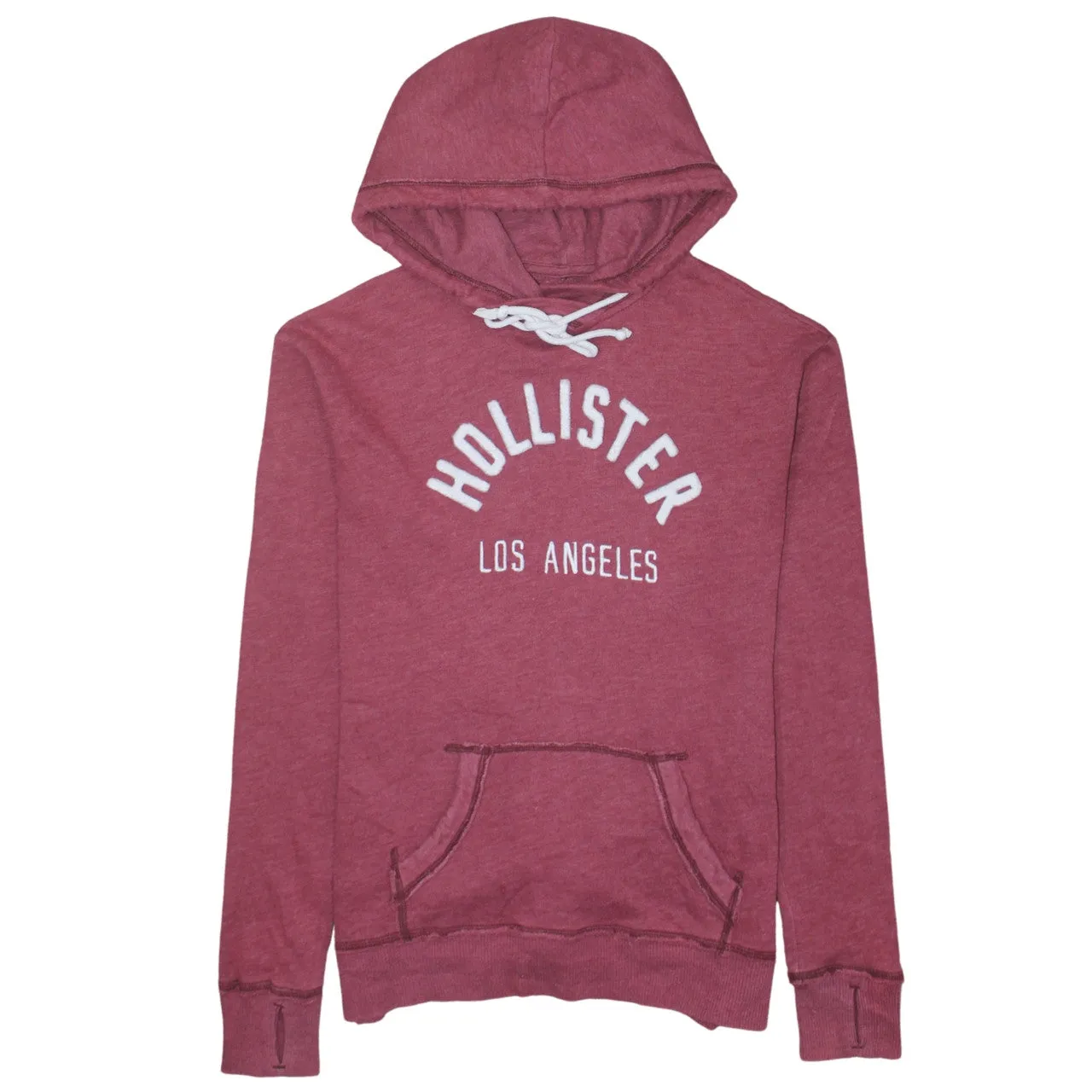 Hollister 90's Spellout Pullover Hoodie Small Red sold by Vintage Club