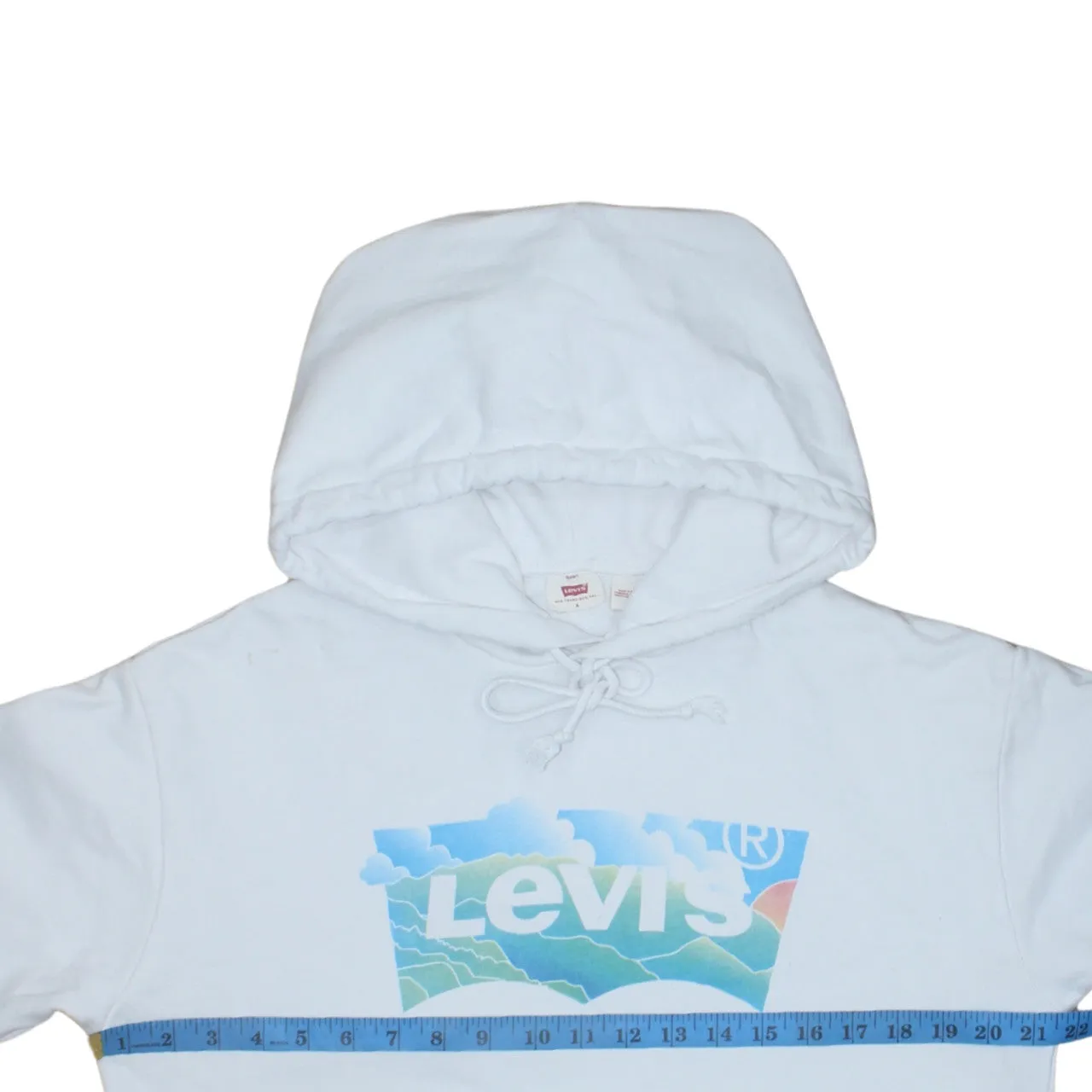 Levi's 90's Spellout Pullover Hoodie Small White sold by Vintage Club product image thumbnail 5