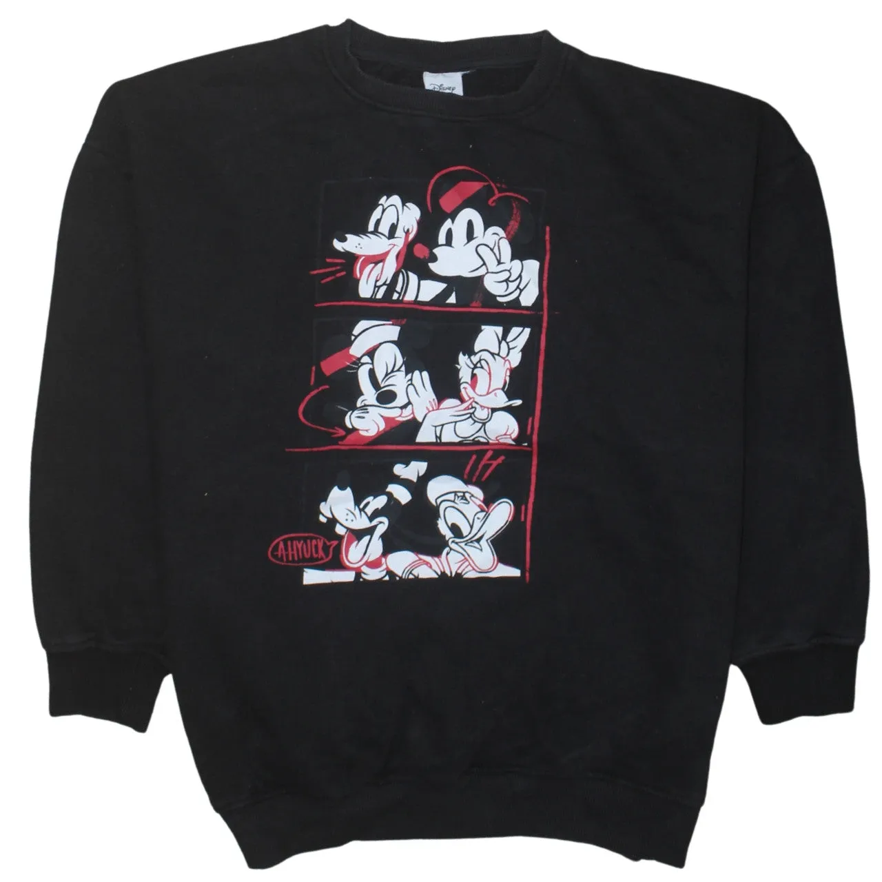 Disney 90's Mickey Mouse & Friends Crew Neck Sweatshirt Small Black sold by Vintage Club