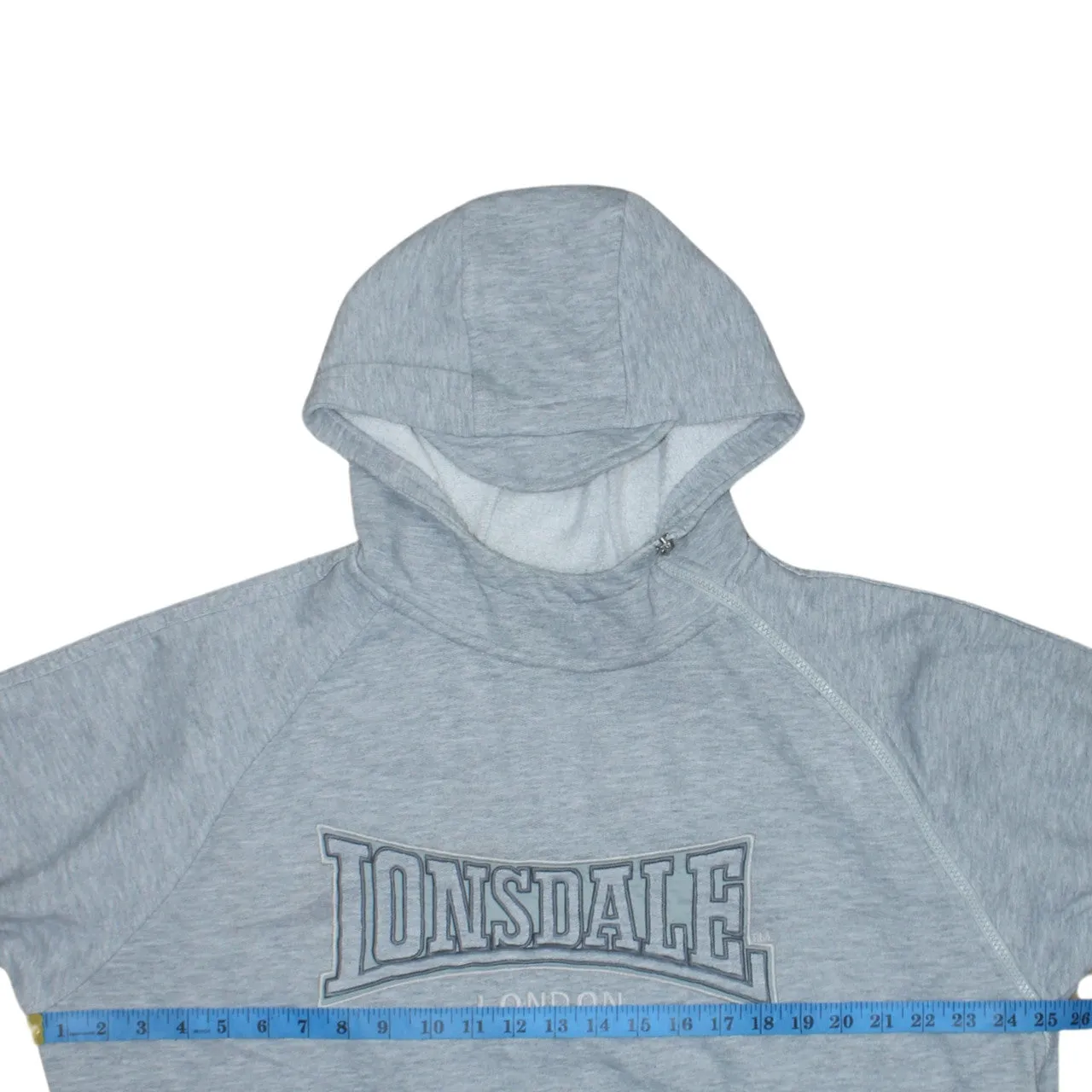 Lonsdale London Light Grey Hoodie Men's XLarge Embroidered Chest Logo Front Pocket Sweatshirt sold by Vintage Club product image thumbnail 5