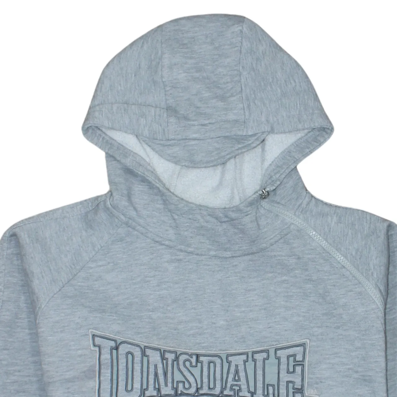 Lonsdale London Light Grey Hoodie Men's XLarge Embroidered Chest Logo Front Pocket Sweatshirt sold by Vintage Club product image thumbnail 3