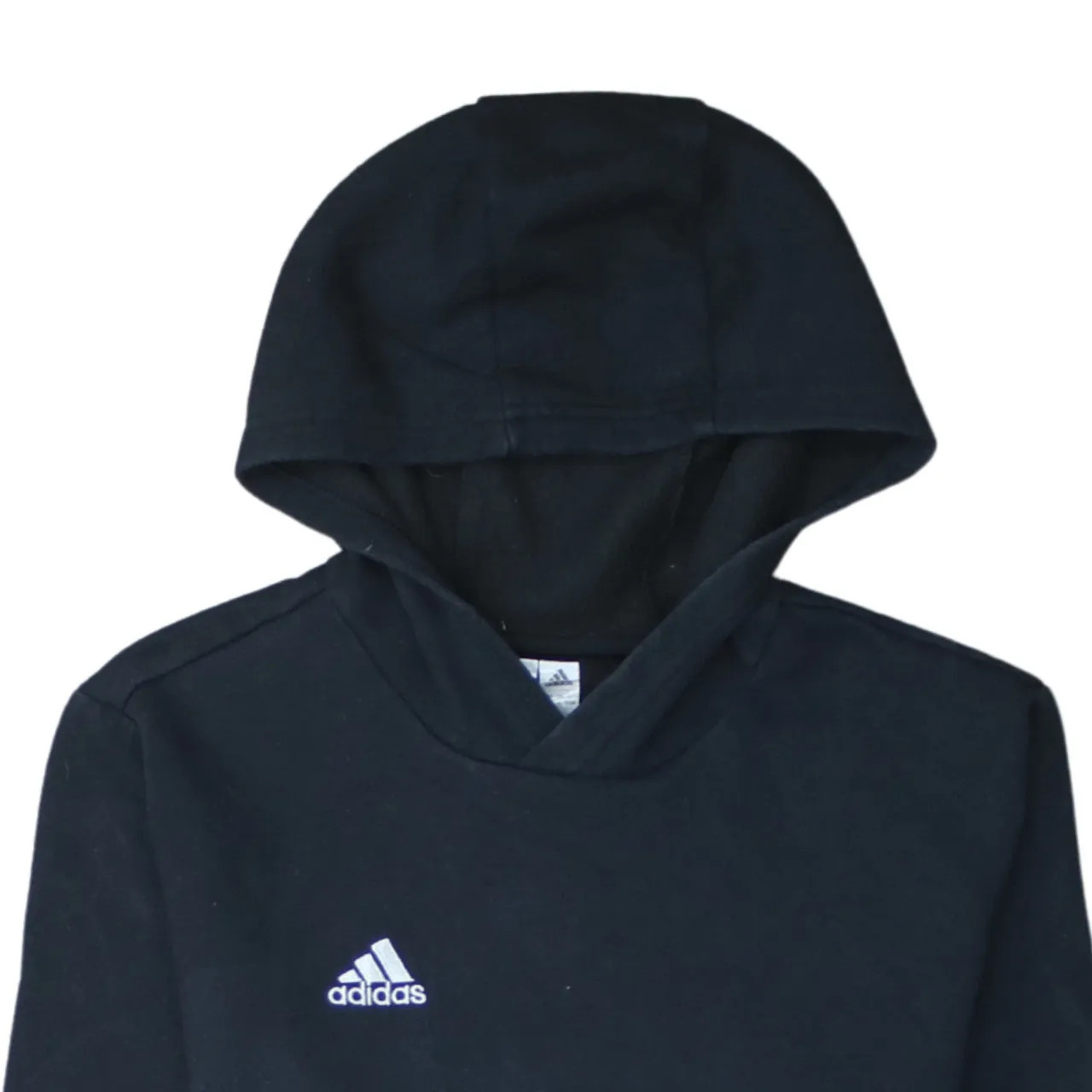 Adidas 90's Drawstring Pockets Pullover Hoodie Large Black sold by Vintage Club product image thumbnail 3