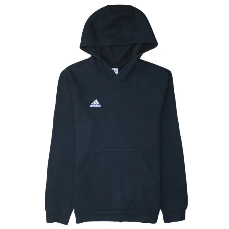 Adidas 90's Drawstring Pockets Pullover Hoodie Large Black sold by Vintage Club