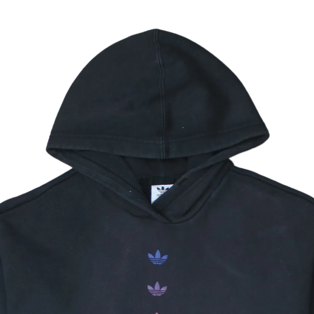 Adidas 90's Drawstring Pockets Pullover Hoodie Large Black sold by Vintage Club product image thumbnail 3