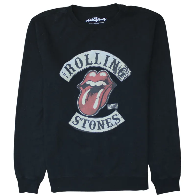 The Rolling Stones 90's Spellout Crew Neck Sweatshirt Small Black sold by Vintage Club