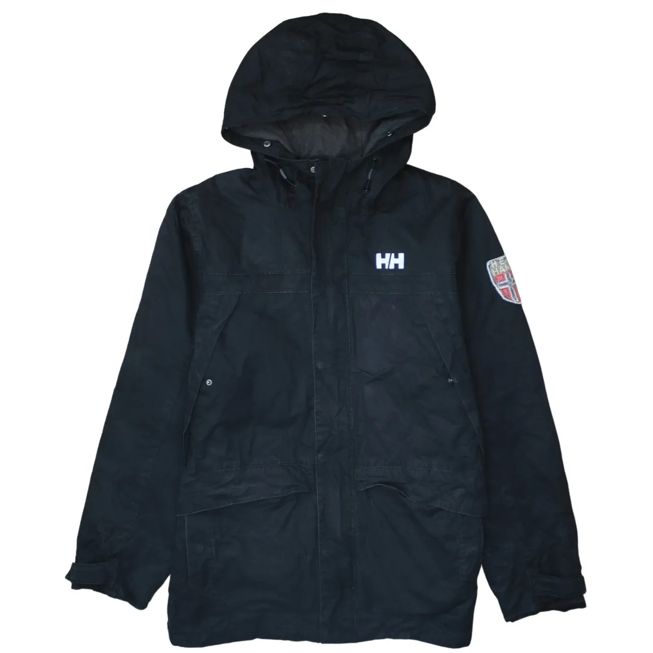 Helly Hansen 90's Hooded Full Zip Up Windbreaker Medium Black sold by Vintage Club