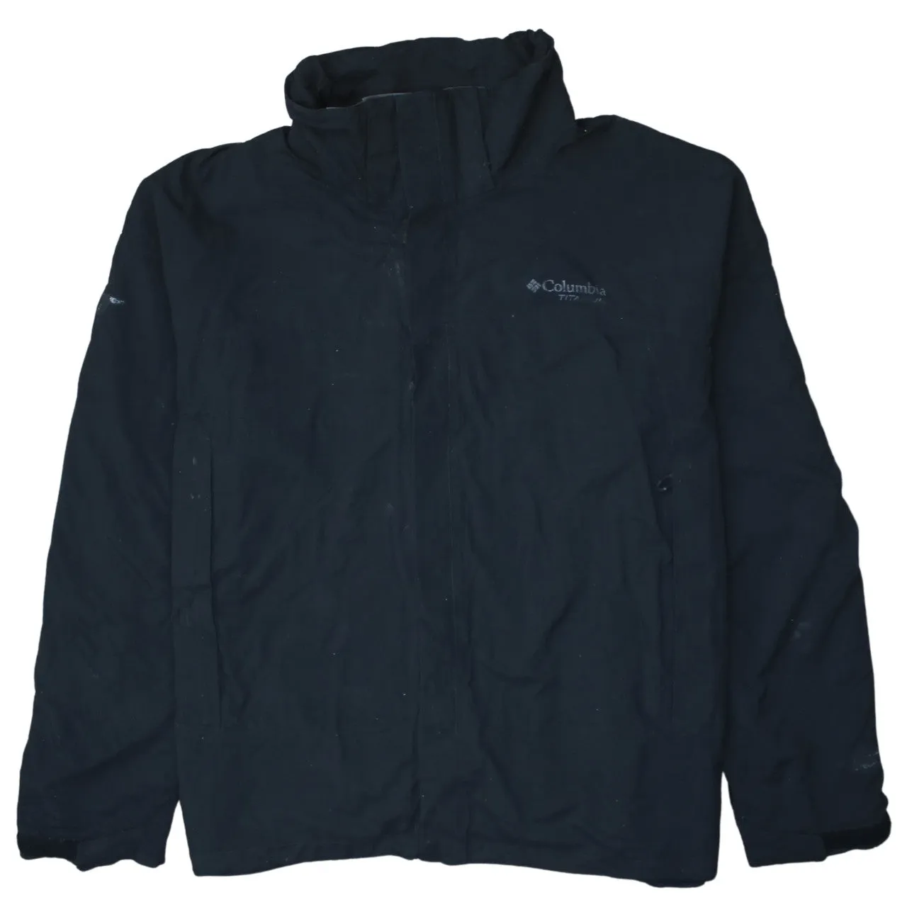 Columbia 90's Plain Full Zip Up Windbreaker XXLarge (2XL) Black sold by Vintage Club