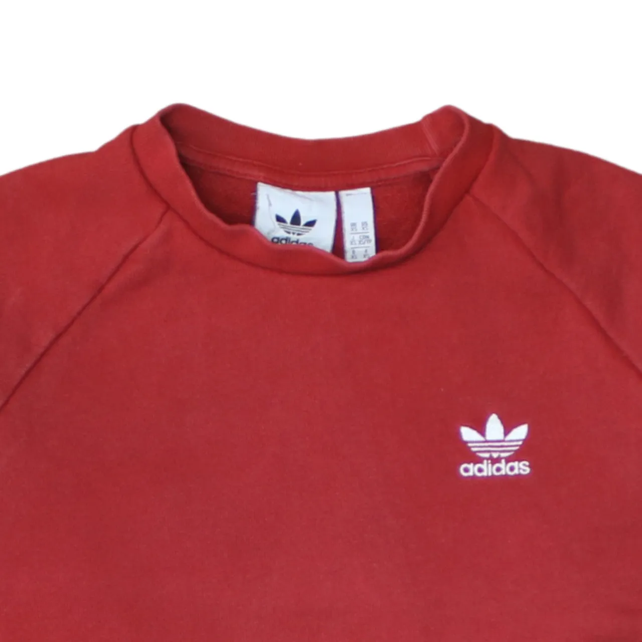 Adidas Burgundy Red Sweatshirt Men's XSmall Embroidered Trefoil Logo Raglan Crewneck Pullover sold by Vintage Club product image thumbnail 3