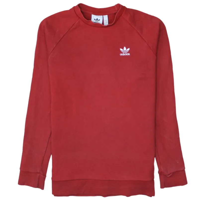 Adidas 90's Lightweight Crew Neck Sweatshirt XSmall Red sold by Vintage Club
