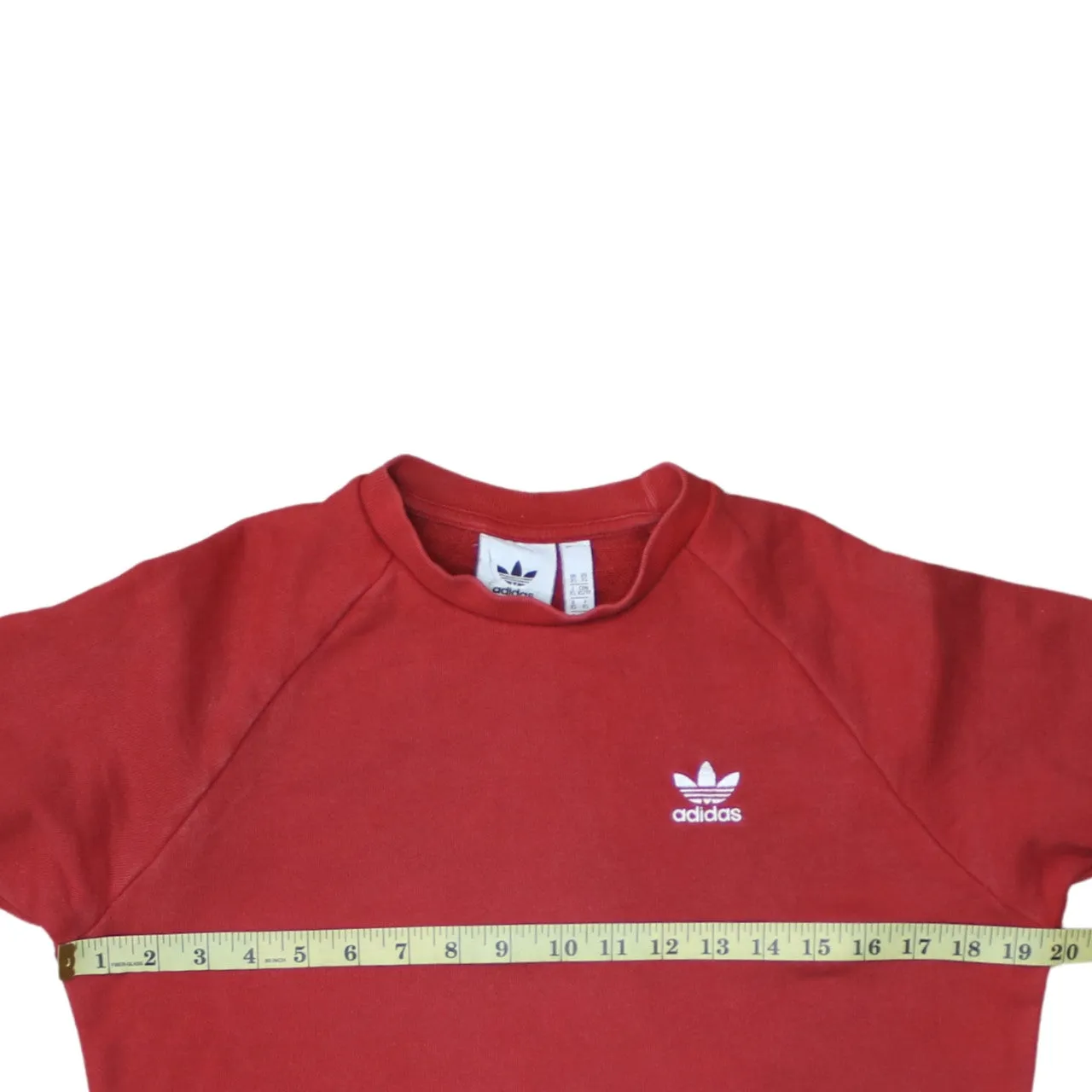 Adidas Burgundy Red Sweatshirt Men's XSmall Embroidered Trefoil Logo Raglan Crewneck Pullover sold by Vintage Club product image thumbnail 5