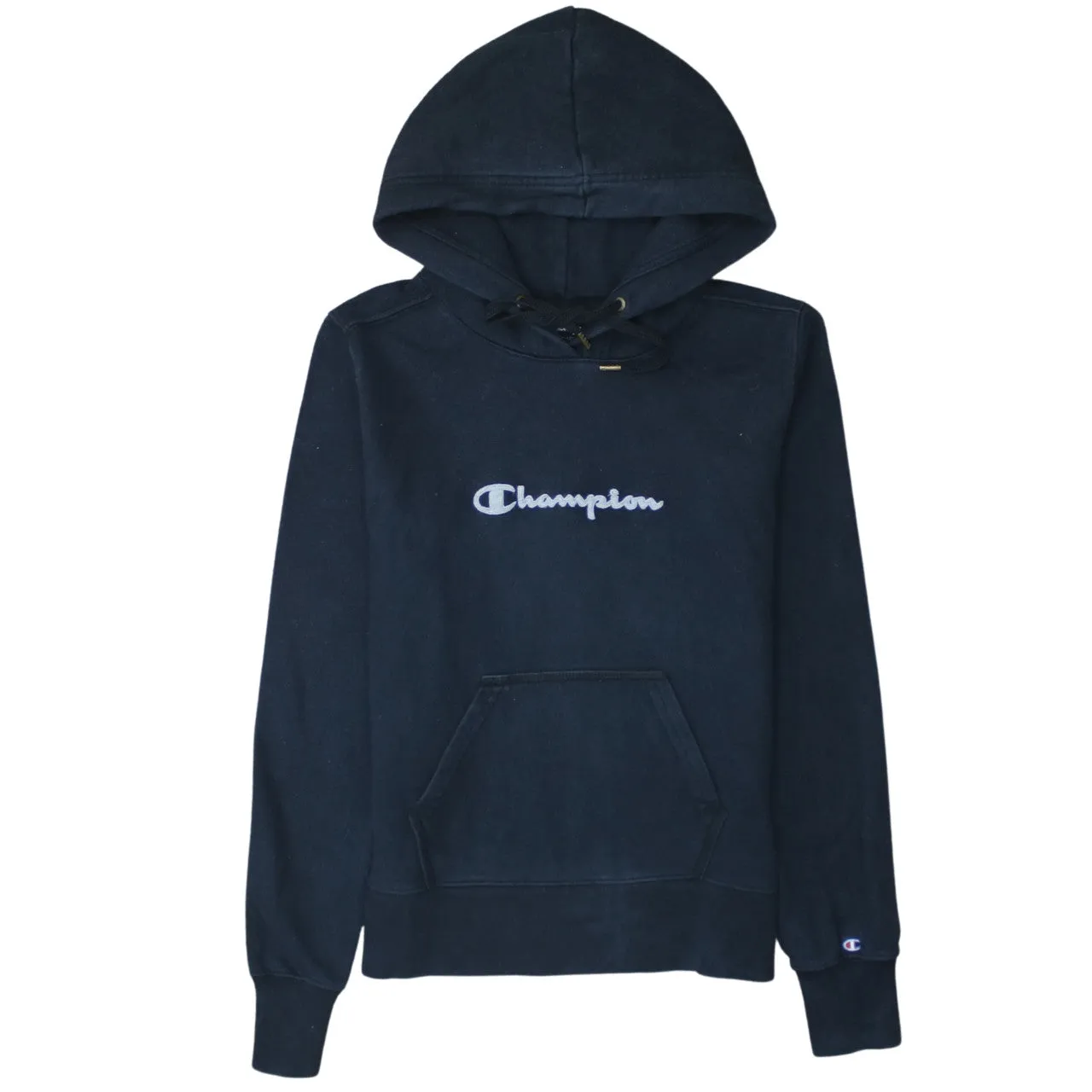 Champion 90's Drawstring Pockets Pullover Hoodie Medium Black sold by Vintage Club