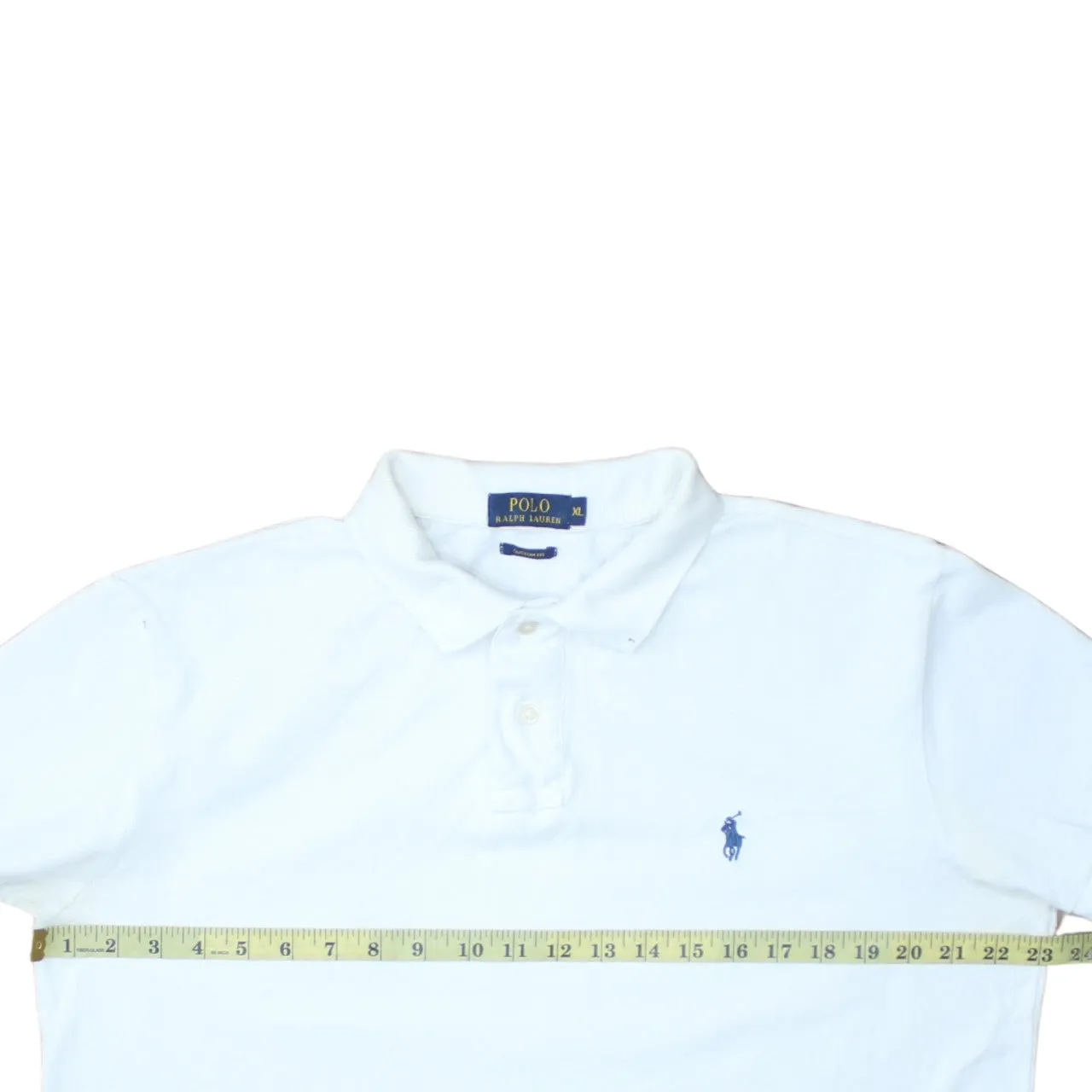 Polo Ralph Lauren 90's Short Sleeves Quarter Button Polo Shirt XLarge White sold by Vintage Club product image thumbnail 5