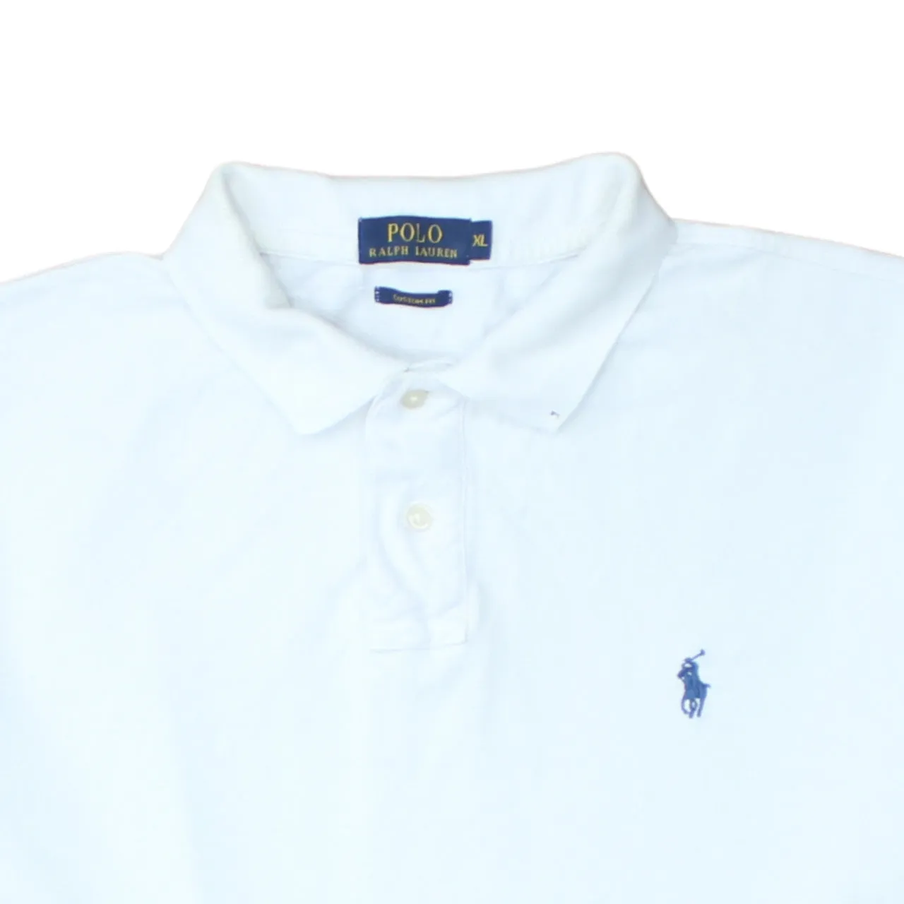 Polo Ralph Lauren 90's Short Sleeves Quarter Button Polo Shirt XLarge White sold by Vintage Club product image thumbnail 3