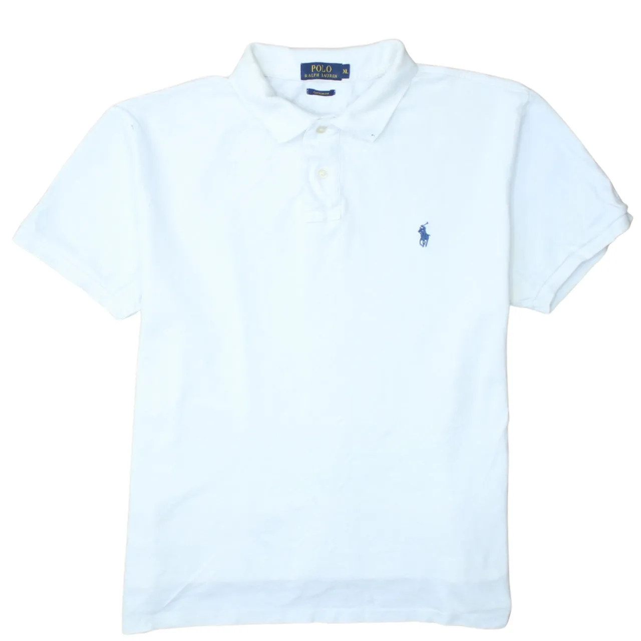 Polo Ralph Lauren 90's Short Sleeves Quarter Button Polo Shirt XLarge White sold by Vintage Club