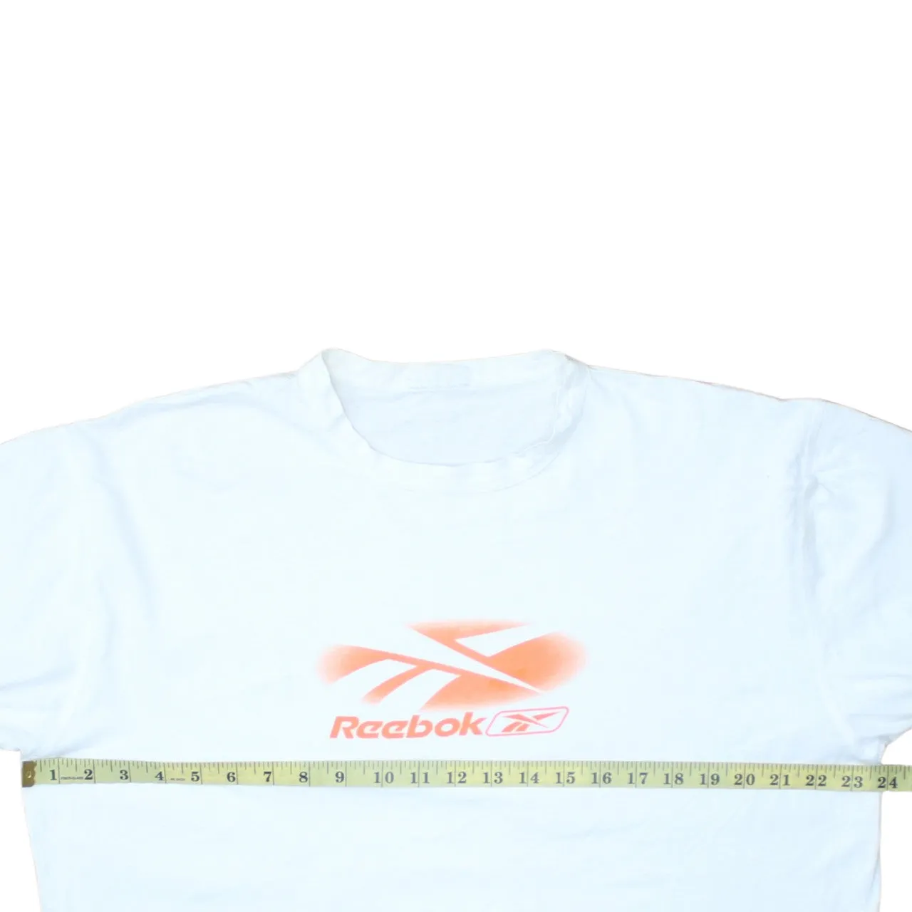 Reebok White T Shirt Men’s XLarge Orange Printed Logo Short Sleeve Casual Top Tee sold by Vintage Club product image thumbnail 5