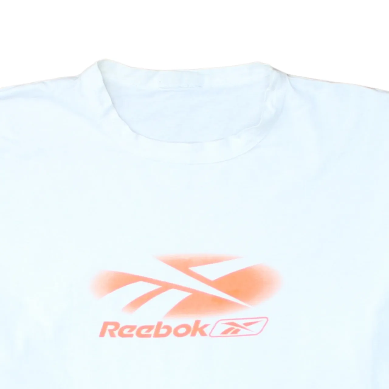 Reebok White T Shirt Men’s XLarge Orange Printed Logo Short Sleeve Casual Top Tee sold by Vintage Club product image thumbnail 3