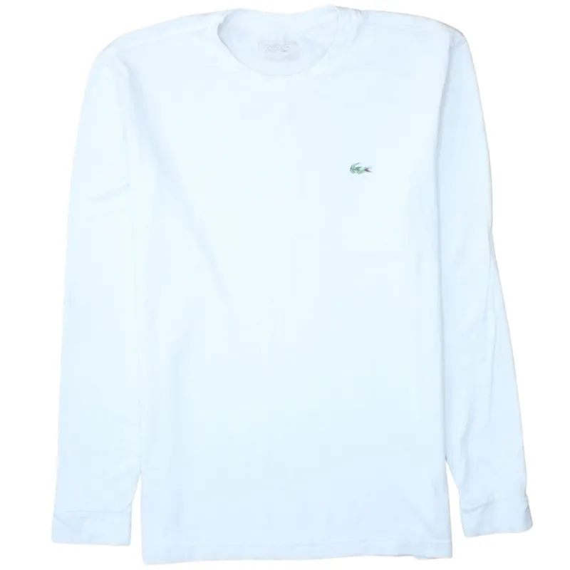 Lacoste 90's Lightweight Crew Neck Sweatshirt XSmall White sold by Vintage Club