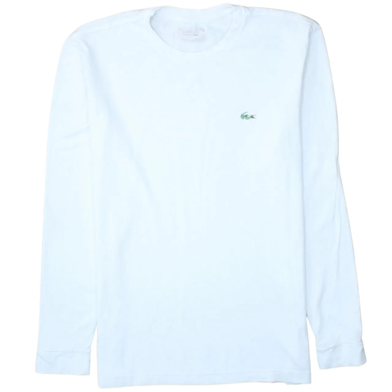 Lacoste 90's Lightweight Crew Neck Sweatshirt XSmall White sold by Vintage Club
