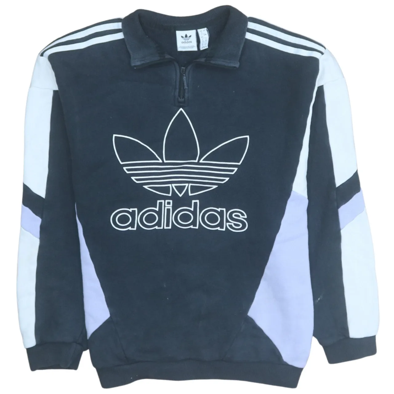 Adidas 90's Spellout Quarter Zip Sweatshirt XXLarge Black sold by Vintage Club