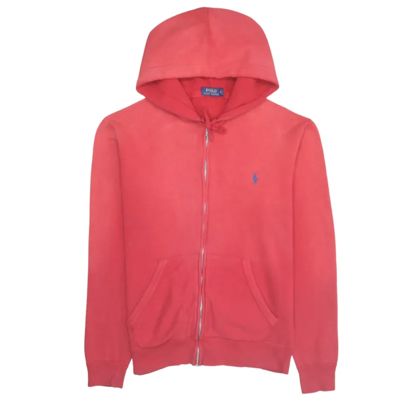 Polo Ralph Lauren Coral Red Hoodie Men's Medium Zip Front Embroidered Pony Logo Sweatshirt made by Polo by Ralph Lauren