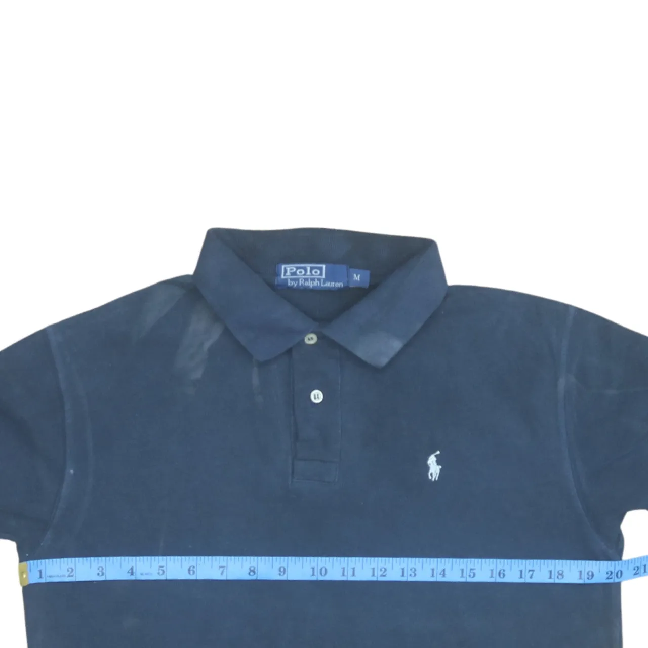 Polo Ralph Lauren 90's Short Sleeves Quarter Button Polo Shirt Medium Navy Blue sold by Vintage Club product image thumbnail 5