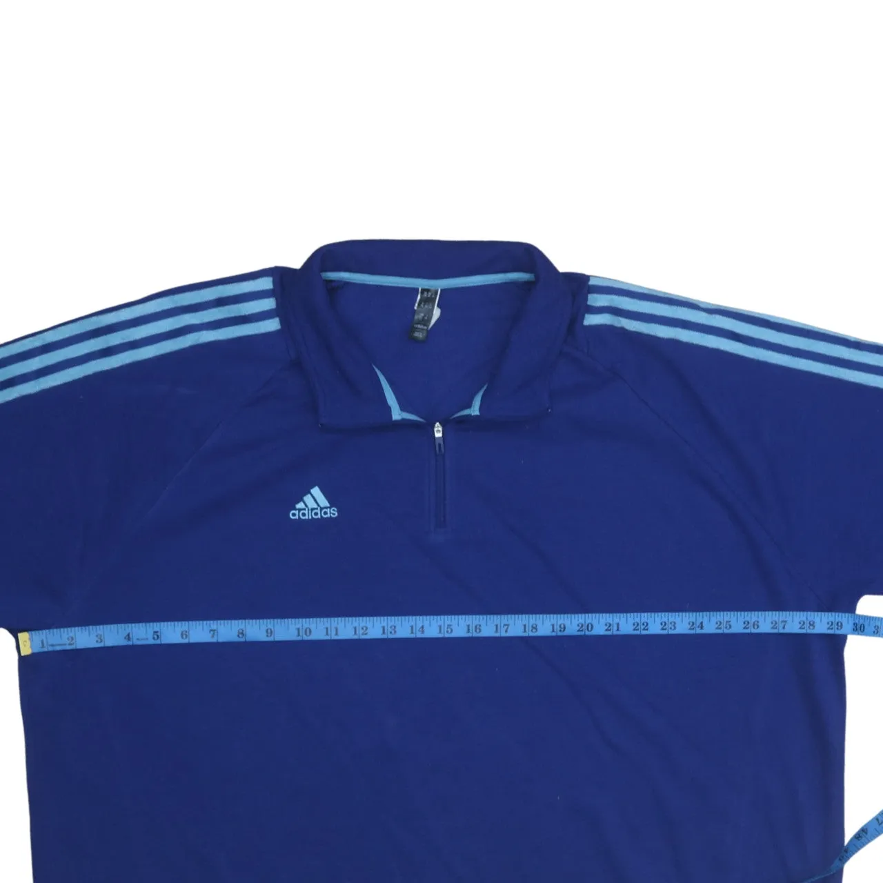 Adidas 90's Striped Sleeve Quarter Zip Sweatshirt XXLarge (2XL) Blue sold by Vintage Club product image thumbnail 5