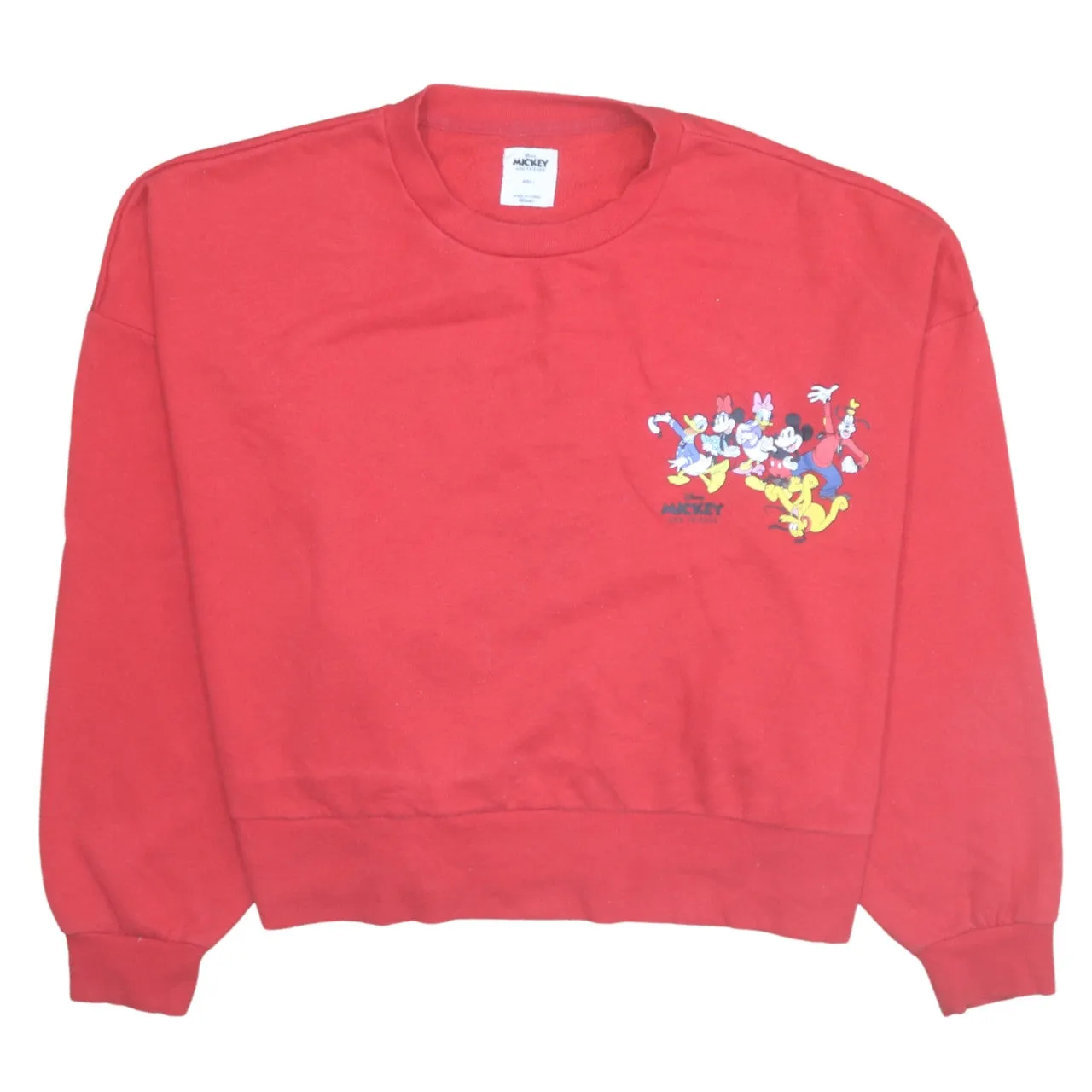 Disney 90's Mickey Mouse & Friends Crew Neck Sweatshirt Large Red sold by Vintage Club