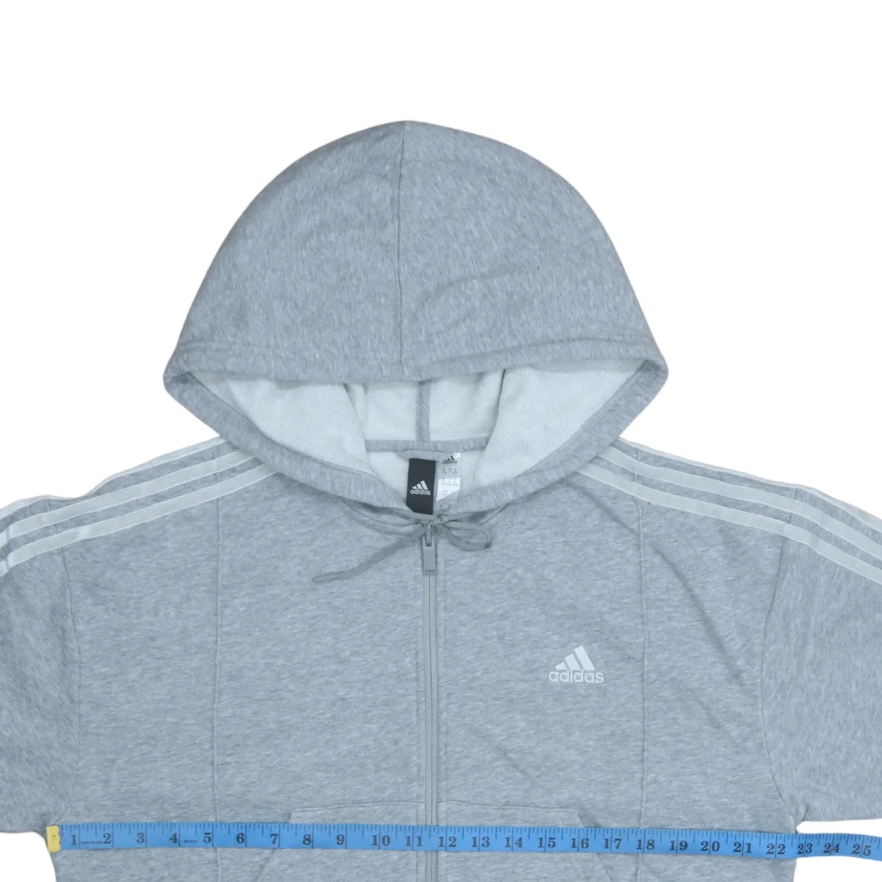 Adidas 90's Striped Sleeve Full Zip Up Hoodie Medium Grey sold by Vintage Club product image thumbnail 5