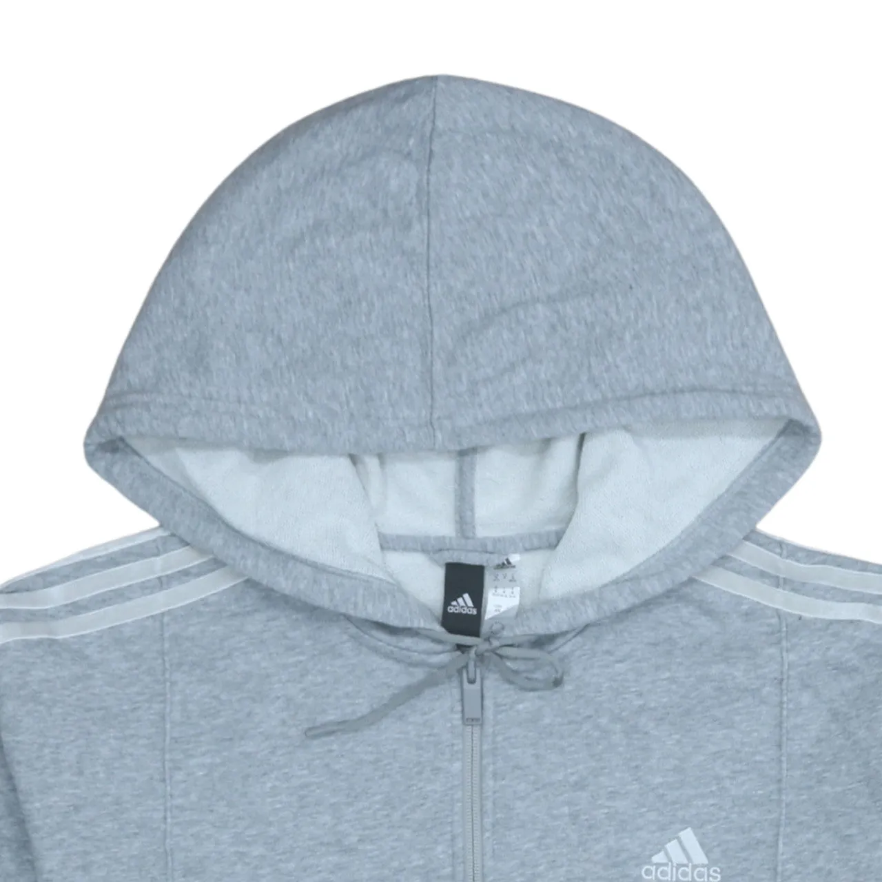 Adidas 90's Striped Sleeve Full Zip Up Hoodie Medium Grey sold by Vintage Club product image thumbnail 3