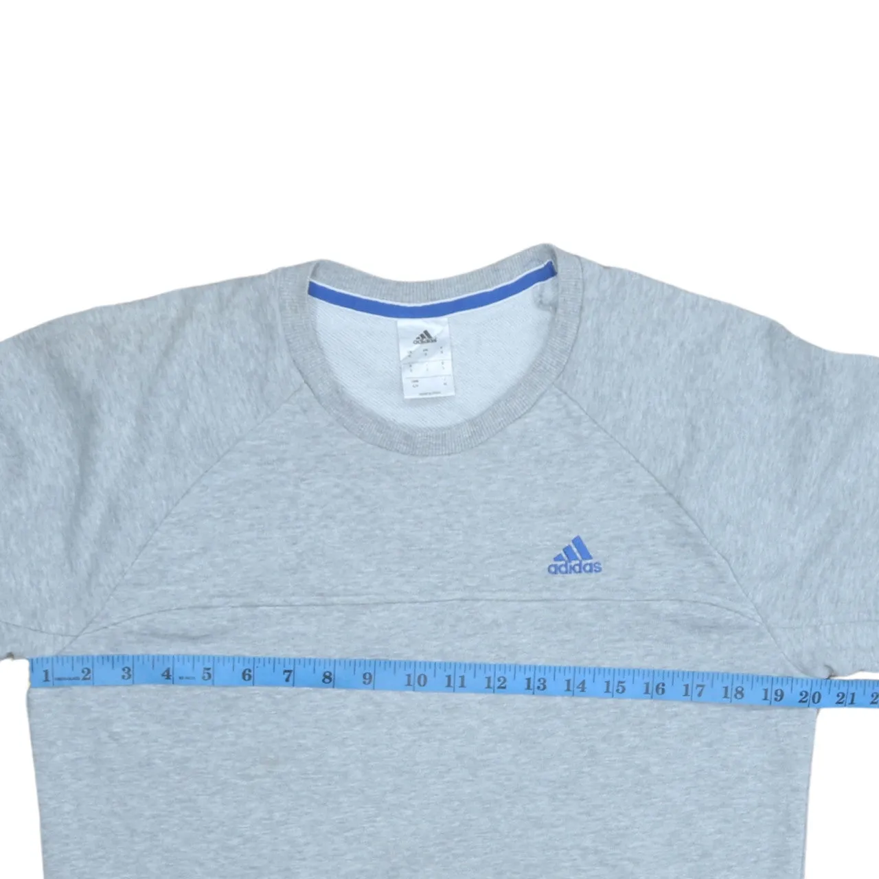 Adidas Light Grey Sweatshirt Men's Small Embroidered Chest Logo Climalite Crewneck Pullover sold by Vintage Club product image thumbnail 5