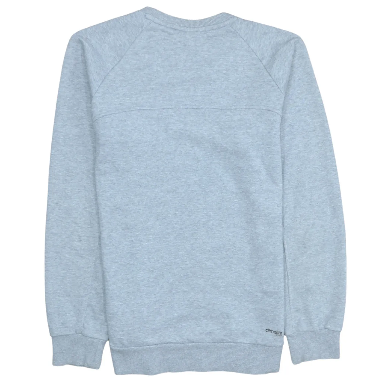 Adidas Light Grey Sweatshirt Men's Small Embroidered Chest Logo Climalite Crewneck Pullover sold by Vintage Club product image thumbnail 2