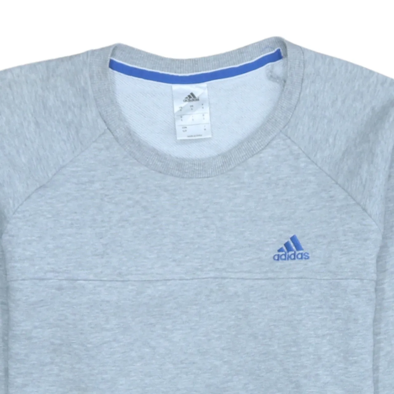 Adidas Light Grey Sweatshirt Men's Small Embroidered Chest Logo Climalite Crewneck Pullover sold by Vintage Club product image thumbnail 3