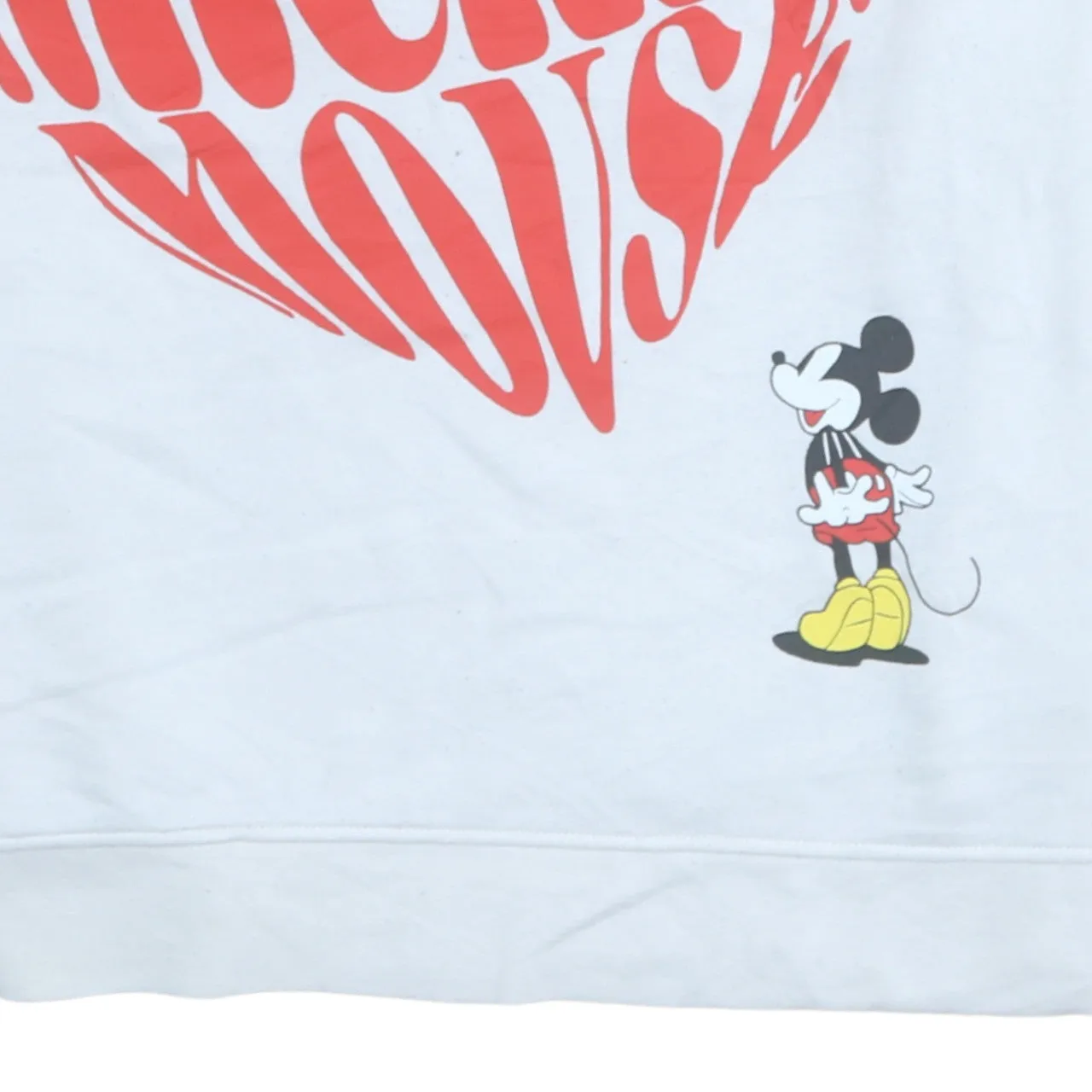 Disney White Mickey Mouse Sweatshirt Women's Medium Printed Graphic Crewneck Pullover Top sold by Vintage Club product image thumbnail 4