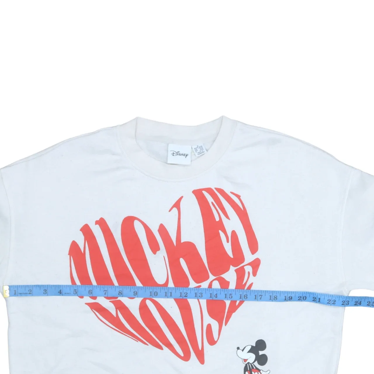 Disney White Mickey Mouse Sweatshirt Women's Medium Printed Graphic Crewneck Pullover Top sold by Vintage Club product image thumbnail 5