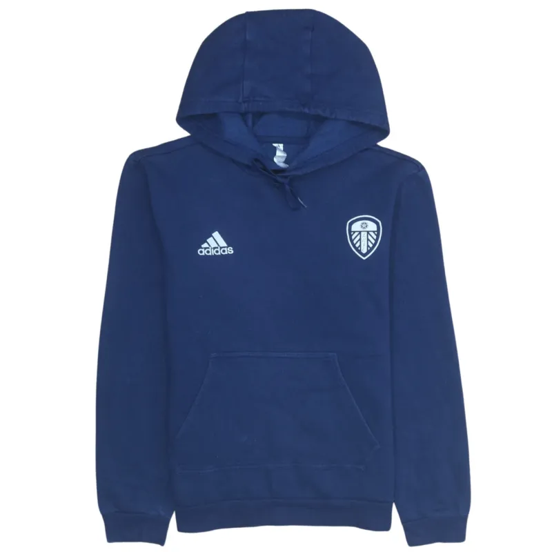 Adidas 90's Drawstring Pockets Pullover Hoodie Small Navy Blue sold by Vintage Club