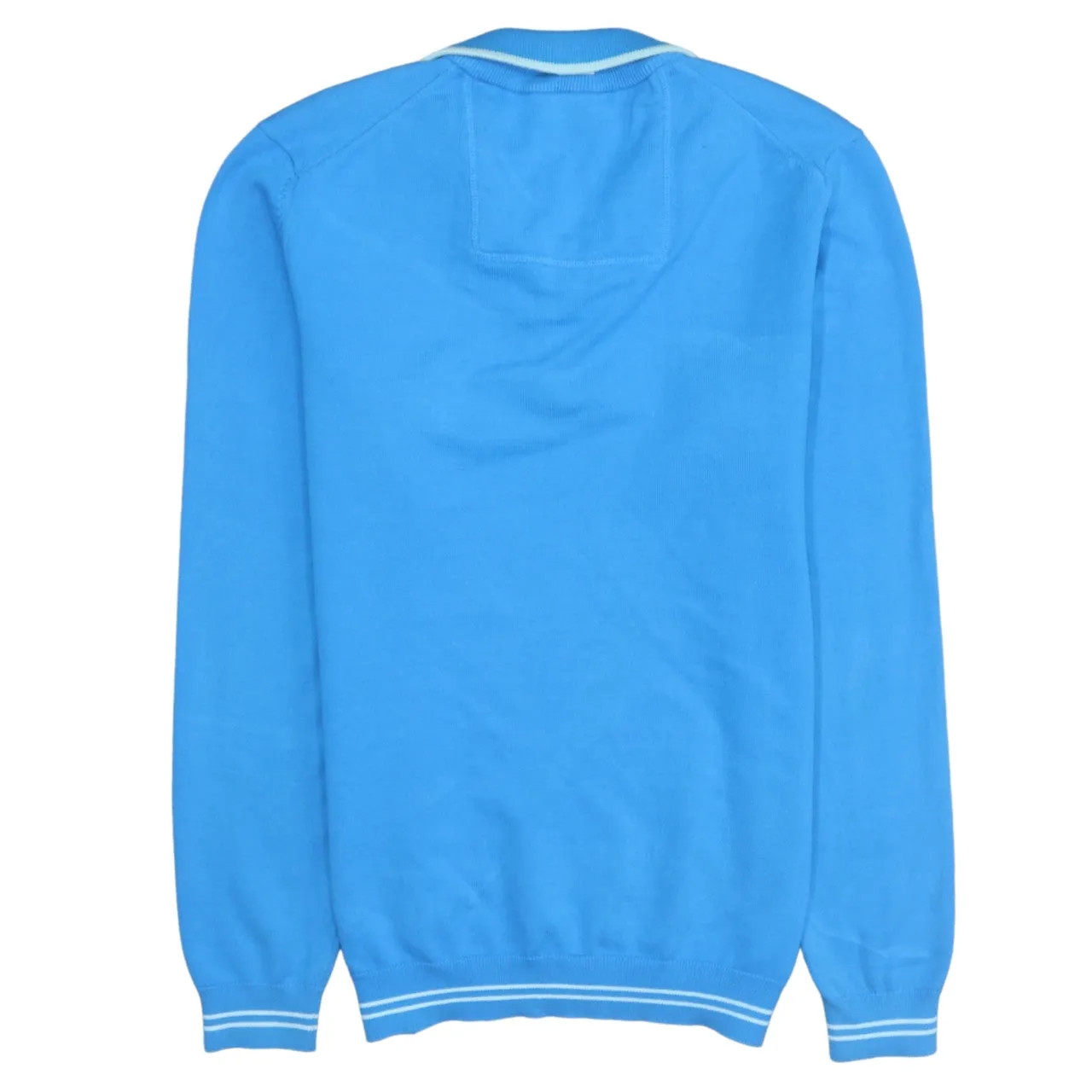 HUGO BOSS Bright Blue Sweatshirt Women’s Medium Quarter Zip Embroidered Logo Pullover Top sold by Vintage Club product image thumbnail 2