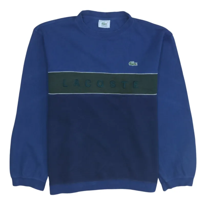 Lacoste 90's Spellout Crew Neck Sweatshirt Large Navy Blue sold by Vintage Club