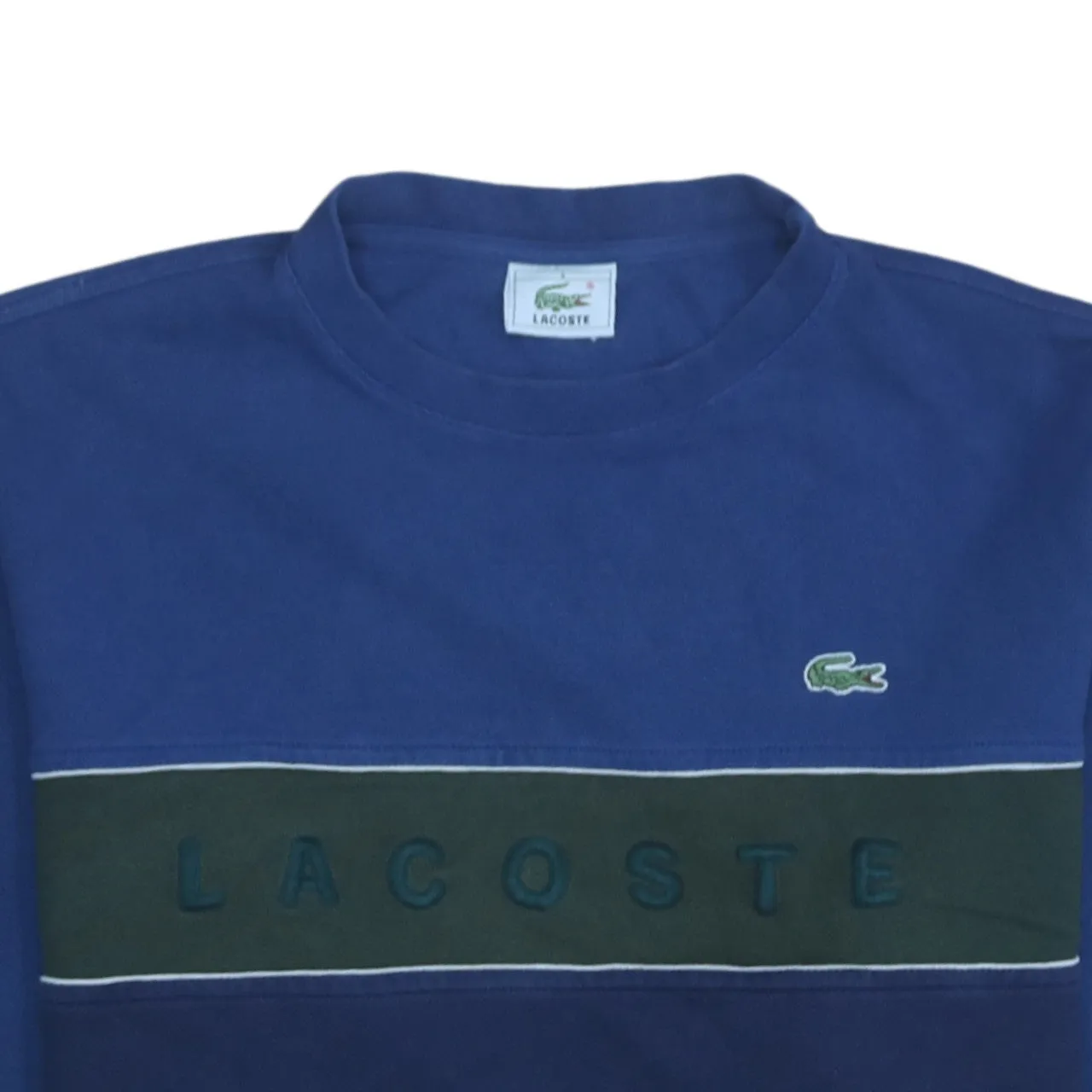 Lacoste 90's Spellout Crew Neck Sweatshirt Large Navy Blue sold by Vintage Club product image thumbnail 3