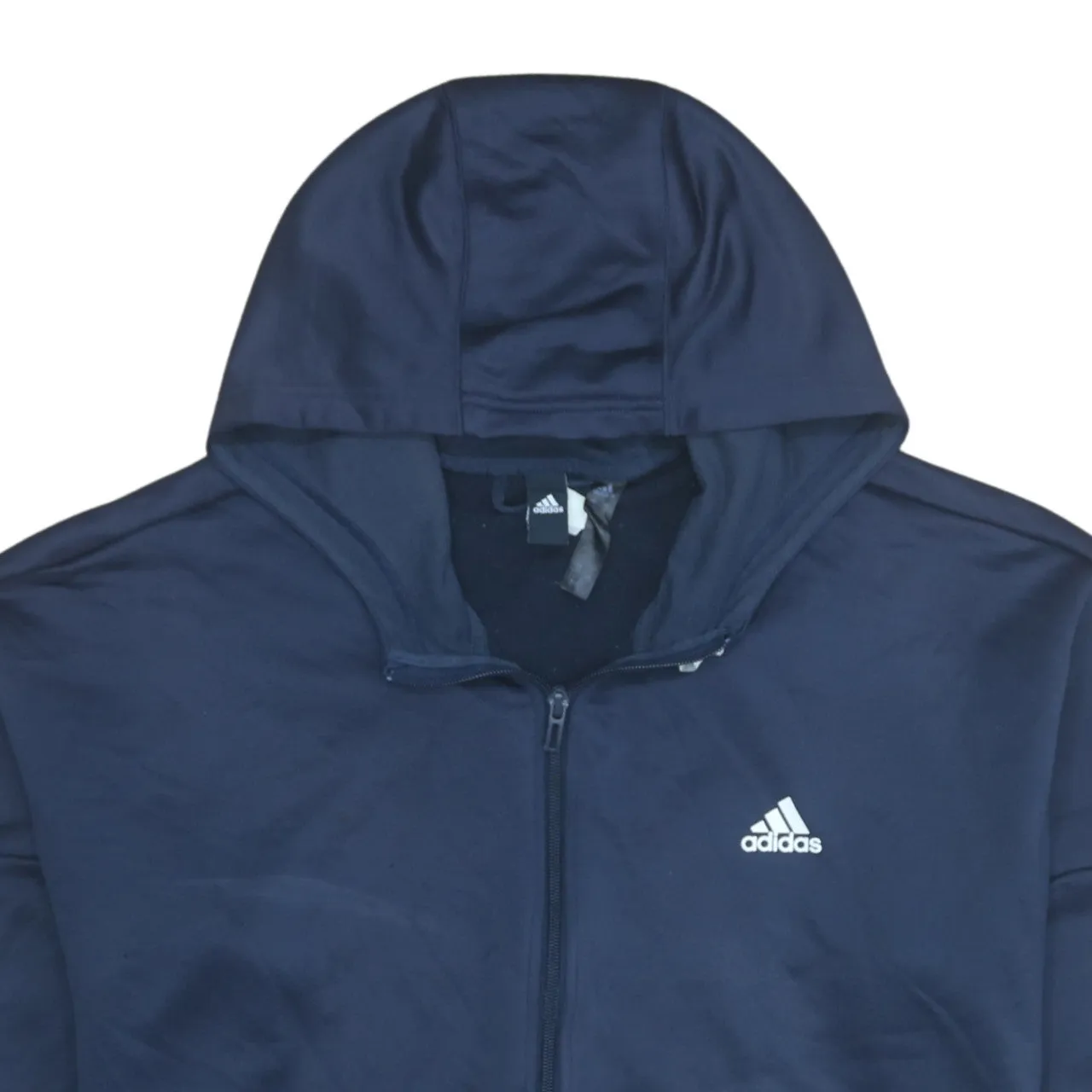 Adidas 90's Striped Sleeve Full Zip Up Hoodie XLarge Navy Blue sold by Vintage Club product image thumbnail 3