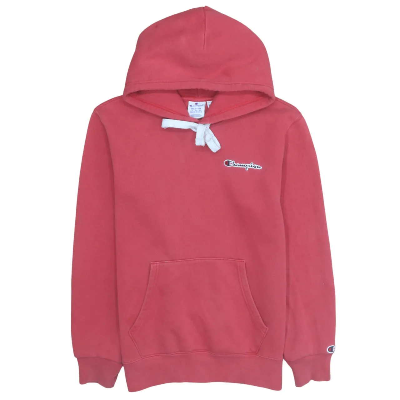 Champion 90's Drawstring Pockets Pullover Hoodie Medium Red sold by Vintage Club