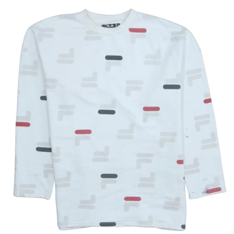 Fila 90's Lightweight Crew Neck Sweatshirt Medium White made by Fila