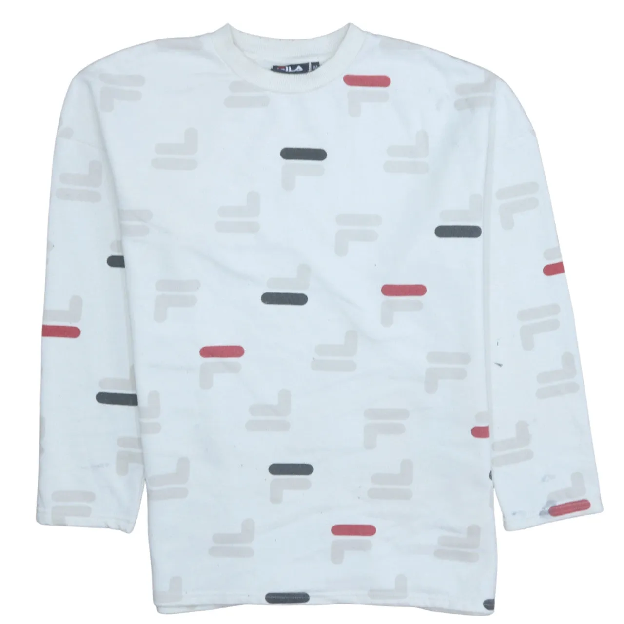 Fila 90's Lightweight Crew Neck Sweatshirt Medium White sold by Vintage Club